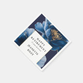 Serviette En Papier Marine Bleu Élégant Floral moderne joyeuse retrait (Coin)