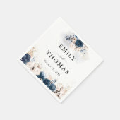 Serviette En Papier Marine bleu et Dusty Rose Mariage Napkin (Coin)