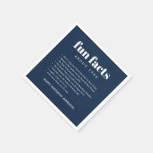 Serviette En Papier Marine Bleu Moderne Minimal Fun Faits Anniversaire (Coin)