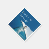 Serviette En Papier Marine Bleu Océan Nautique Baleine Mariage côtier (Coin)