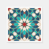 Serviette En Papier Marine Bleu Turquoise Blanc Marbre Rouge Marbre Ma (Devant)