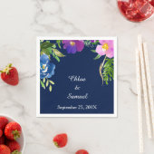 Serviette En Papier Marine Bleu Violet Jardin Mariage (En situation)