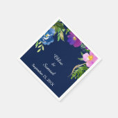 Serviette En Papier Marine Bleu Violet Jardin Mariage (Coin)