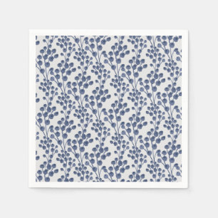 Serviette En Papier Marine bleue botanique