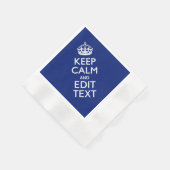 Serviette En Papier Marine Bleue Gardez Le Calme Et Modifier Le Texte  (Coin)