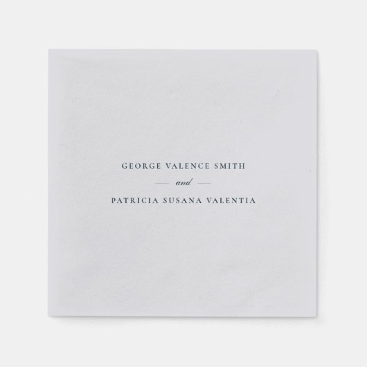 Serviette En Papier Marine Blue Formal Calligraphie Élégant | MARIAGE (Devant)