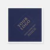 Serviette En Papier Marine Blue & Gold Custom Business Logo Promotionn (Devant)