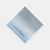 Serviette En Papier Marine Blue Gold Stars Sky Aquarelle (Coin)