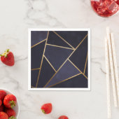 Serviette En Papier Marine Blue Gold Triangles Géométrique Élégant Cla (En situation)