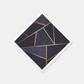 Serviette En Papier Marine Blue Gold Triangles Géométrique Élégant Cla (Coin)