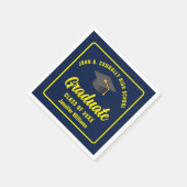 Serviette En Papier Marine Blue Jaune Graduate Custom Party (Coin)
