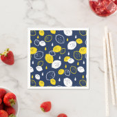 Serviette En Papier Marine Blue Lemon Art - Refresh Citrus Design (En situation)
