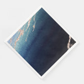 Serviette En Papier Marine Blue Ombre Agate Rose or Mariage moderne (Coin)