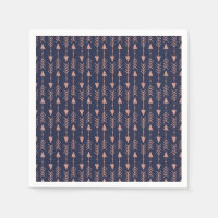 Marine Blue Rose Gold Foil Hipster Tribal Flèches