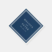 Serviette En Papier Marine classique et Mariage blanc (Coin)