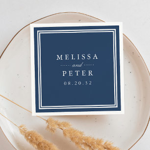 Serviette En Papier Marine classique et Mariage blanc