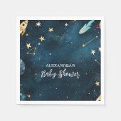 Serviette En Papier Marine du Baby shower spatial (Devant)