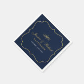 Serviette En Papier Marine et Or | Élégant Mariage classique Napkin (Coin)