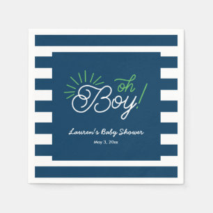 Serviette En Papier Marine et serviettes rayées blanches de baby