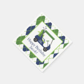 Serviette En Papier Marine & Green Golf Serviettes personnalisées (Coin)