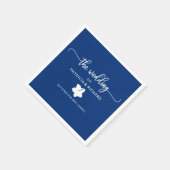 Serviette En Papier Marine Hibiscus bleu et blanc Destination Mariage (Coin)