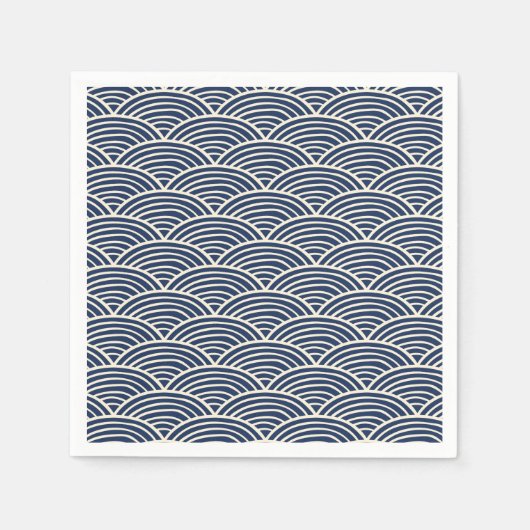 Serviette En Papier Marine japonaise Vagues océaniques bleues (Devant)