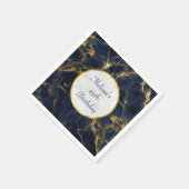 Serviette En Papier Marine Marbre bleu et or Marbre moderne élégant An (Coin)