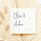 Serviette En Papier Marine | Mariage de script manuscrit moderne