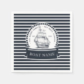 Serviette En Papier Marine marine bleu moderne Personnalisé (Devant)