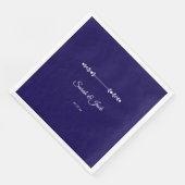 Serviette En Papier Marine moderne et Mariage blanc (Coin)