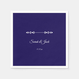 Serviette En Papier Marine moderne et Mariage blanc