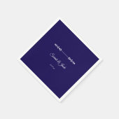 Serviette En Papier Marine moderne et Mariage blanc (Coin)