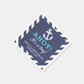 Serviette En Papier Marine Nautique Chevron Baby shower serviettes (Coin)