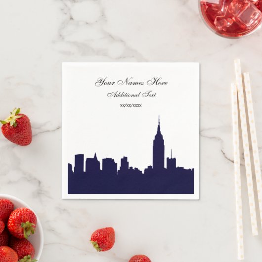 Serviette En Papier Marine NYC Skyline Silhouette, ESB (En situation)