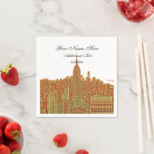 Serviette En Papier Marine NYC Skyline Silhouette, ESB (En situation)