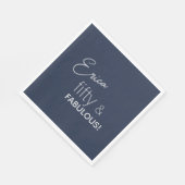 Serviette En Papier Marine personnalisée & Silver cinquante et FABULEU (Coin)