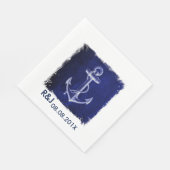 Serviette En Papier marine rustique bleu ancre marine mariage (Coin)