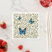 Serviette En Papier Mariposa azul en el jardín (En situation)