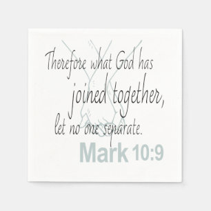 Serviette En Papier Mark 10:9 Bible de mariage Verse