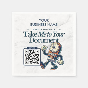 Serviette En Papier Marketing public notarié personnalisé avec code QR