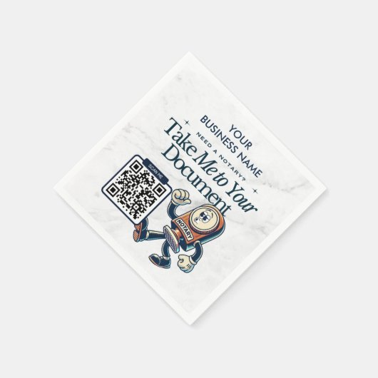 Serviette En Papier Marketing public notarié personnalisé avec code QR (Coin)