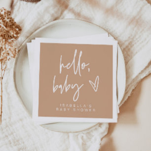 Serviette En Papier MARLO Baby shower en terre cuite moderne de Bohême