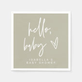 Serviette En Papier MARLO Bohemian Sage Green Baby shower serviettes (Devant)