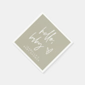 Serviette En Papier MARLO Bohemian Sage Green Baby shower serviettes (Coin)