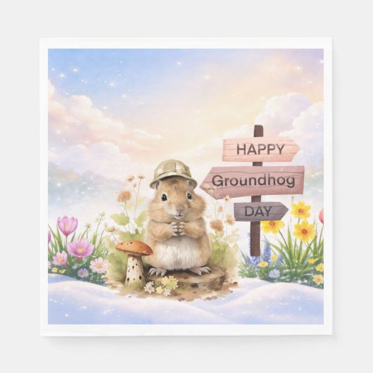 Serviette En Papier Marmotte (Devant)