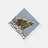 Serviette En Papier Marmotte alpine sur roche (Coin)