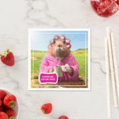 Serviette En Papier Marmotte du matin avec petit-déjeuner Donut et caf (En situation)