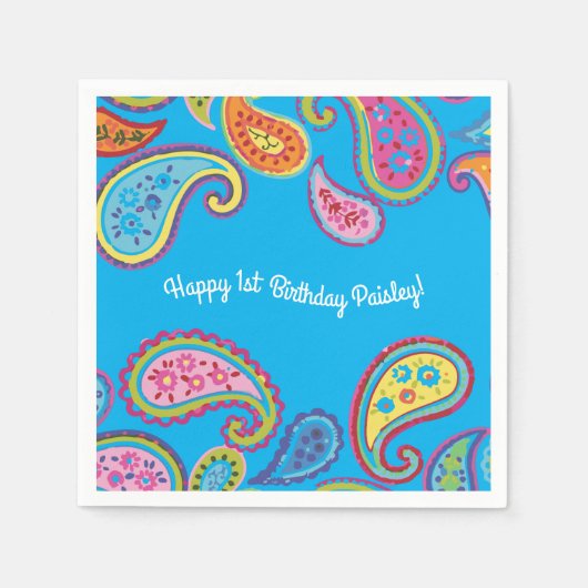 Serviette En Papier Marocaine Paisley Cute Boho Anniversaire (Devant)