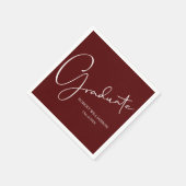 Serviette En Papier Maroon de graduation de script moderne (Coin)
