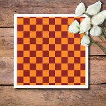 Serviette En Papier Maroon et Orange À damiers Vintage<br><div class="desc">Maroon et Orange À damiers Vintage</div>